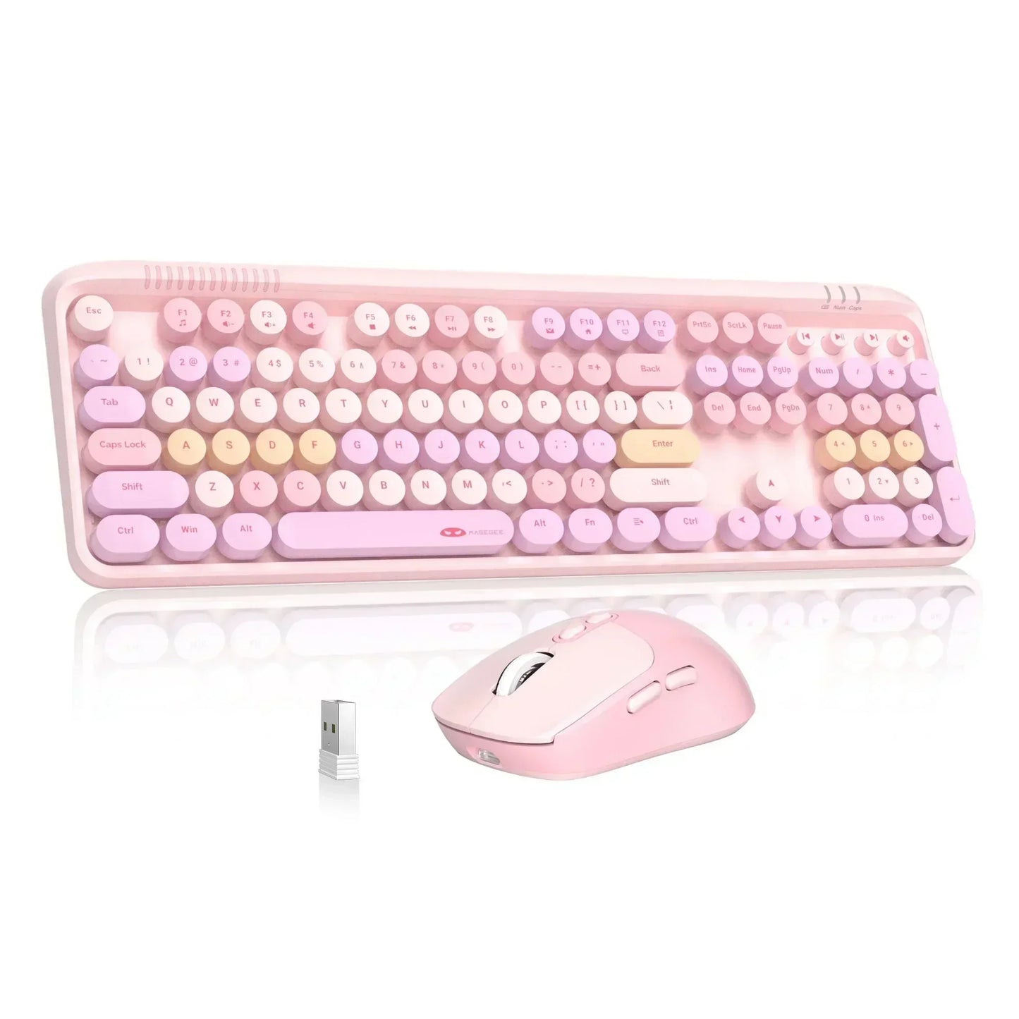 V920 Wireless Gaming Keyboard and Mouse Combo – Retro Purple Keyboard, Ergonomic Design, 2.4G, Whisper Quiet Keys, Adjustable DPI Mouse, Desk Accessories Office Supplies
