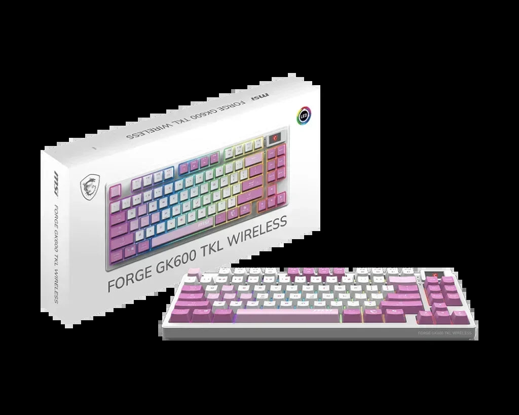 FORGE GK600 TKL Tenkeyless Wireless RGB Mechanical Gaming Keyboard, Violet