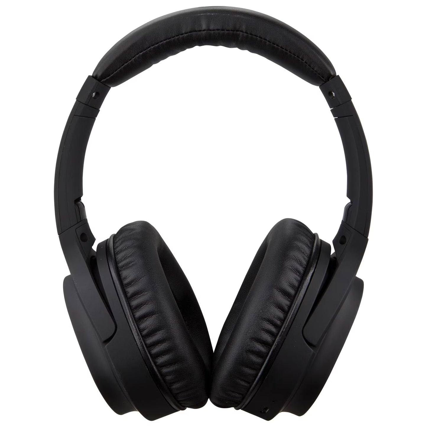 Black over-ear Bluetooth noise-canceling headphones with padded ear cups and headband