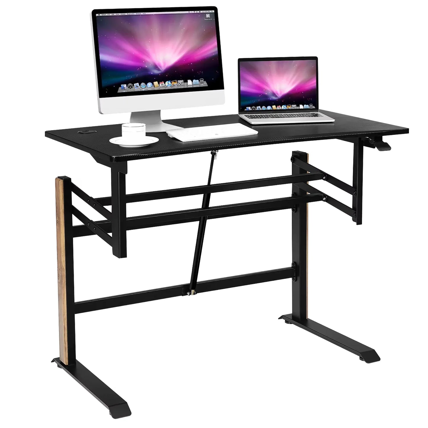 Pneumatic Height Adjustable Standing Desk Sit to Stand Computer Desk Workstaion