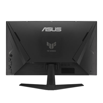 Back view of ASUS TUF Gaming monitor with black matte finish and angular design