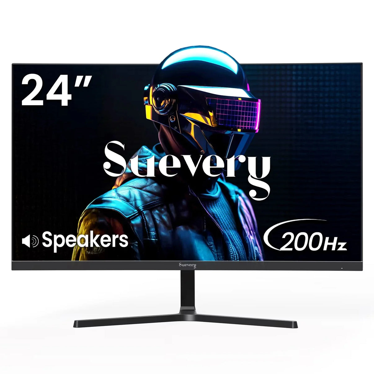 24-inch Suevery gaming monitor with 200Hz refresh rate and built-in speakers