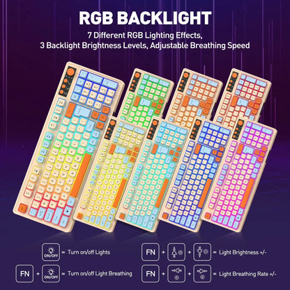 98-Key Wired RGB Gaming Keyboard and Mouse Combo with Dedicated Volume Knob, Media Controls, Spill-Resistant Design & Anti-Ghosting for Windows Pc/Laptop Gamers (Multicolor)