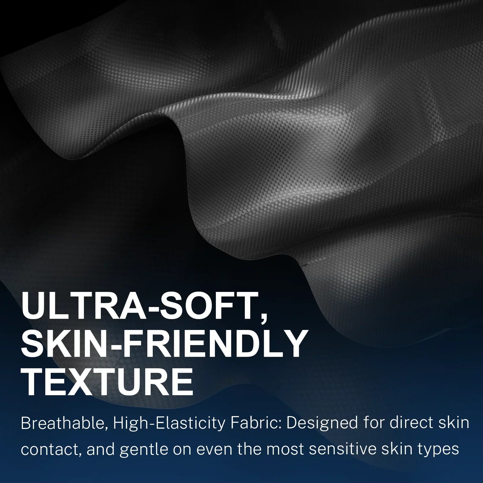 Close-up of ultra-soft, skin-friendly textured fabric with breathable high-elasticity features