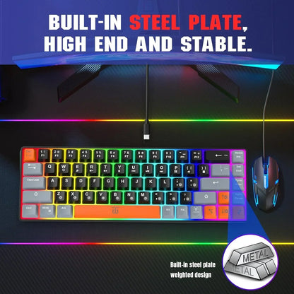RGB gaming keyboard and mouse with steel plate design, Byte Style modern gaming gear