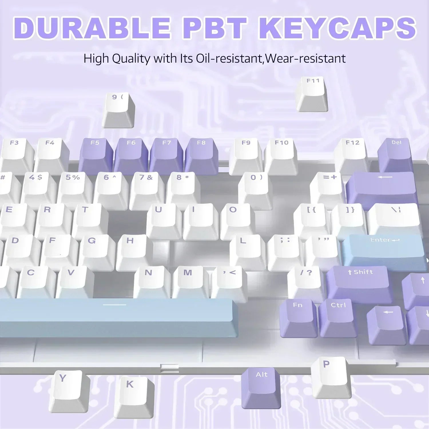 AK820 Mechanical Keyboard with CNC Knob Control,82Keys Gasket Mount Wired Gaming Keyboard,75% ANSI Layout,5 Sound Absorbing Foam,Hot-Swappable,White Backlit,For PC,MAC (White&Purple)