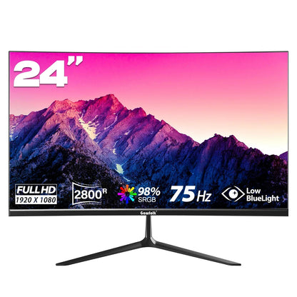 24-Inch Curved Gaming Monitor 120Hz Full HD 1080P Built-In Speakers Tilt Adjustable