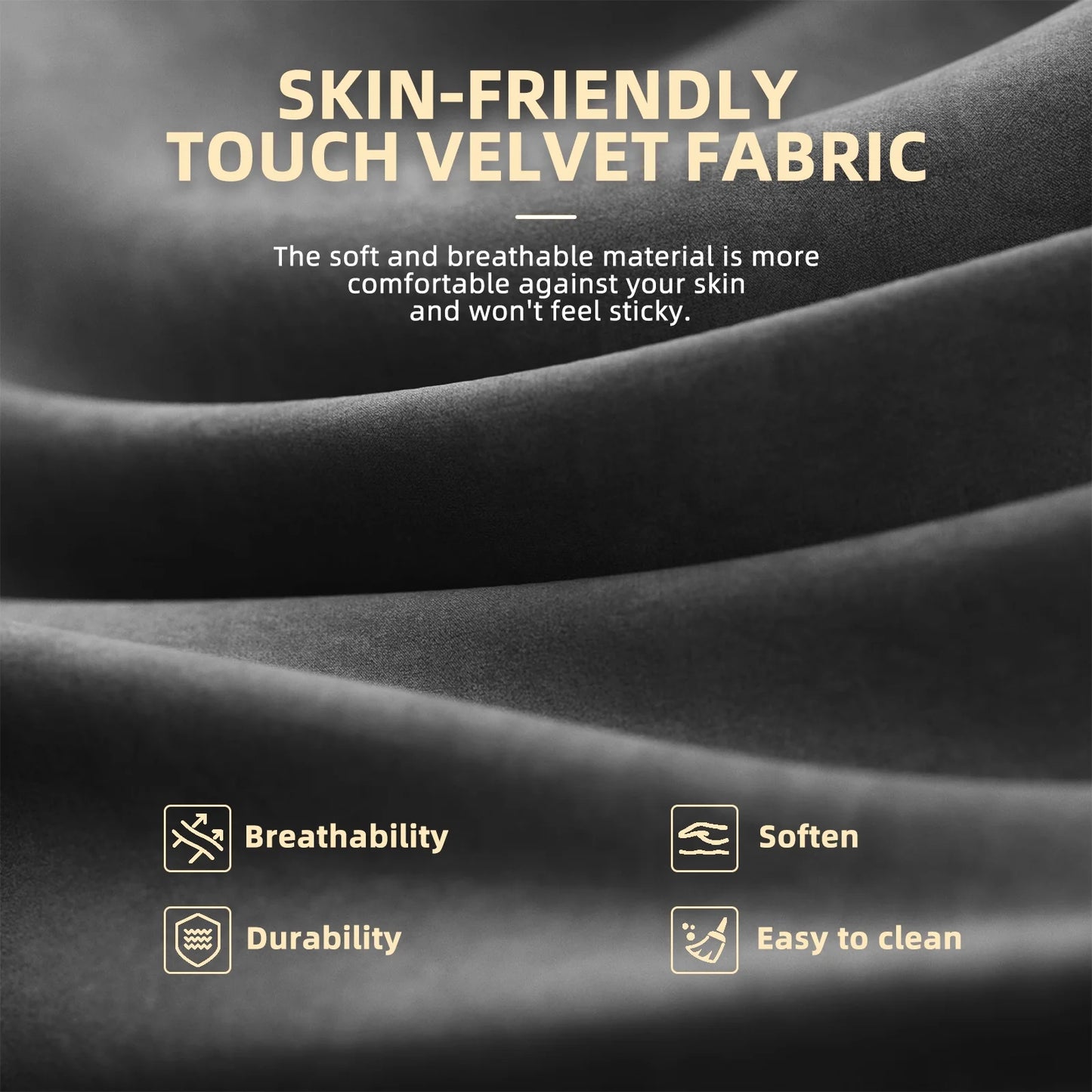 Skin-friendly touch velvet fabric: soft, breathable, durable, and easy to clean for comfortable gaming apparel.