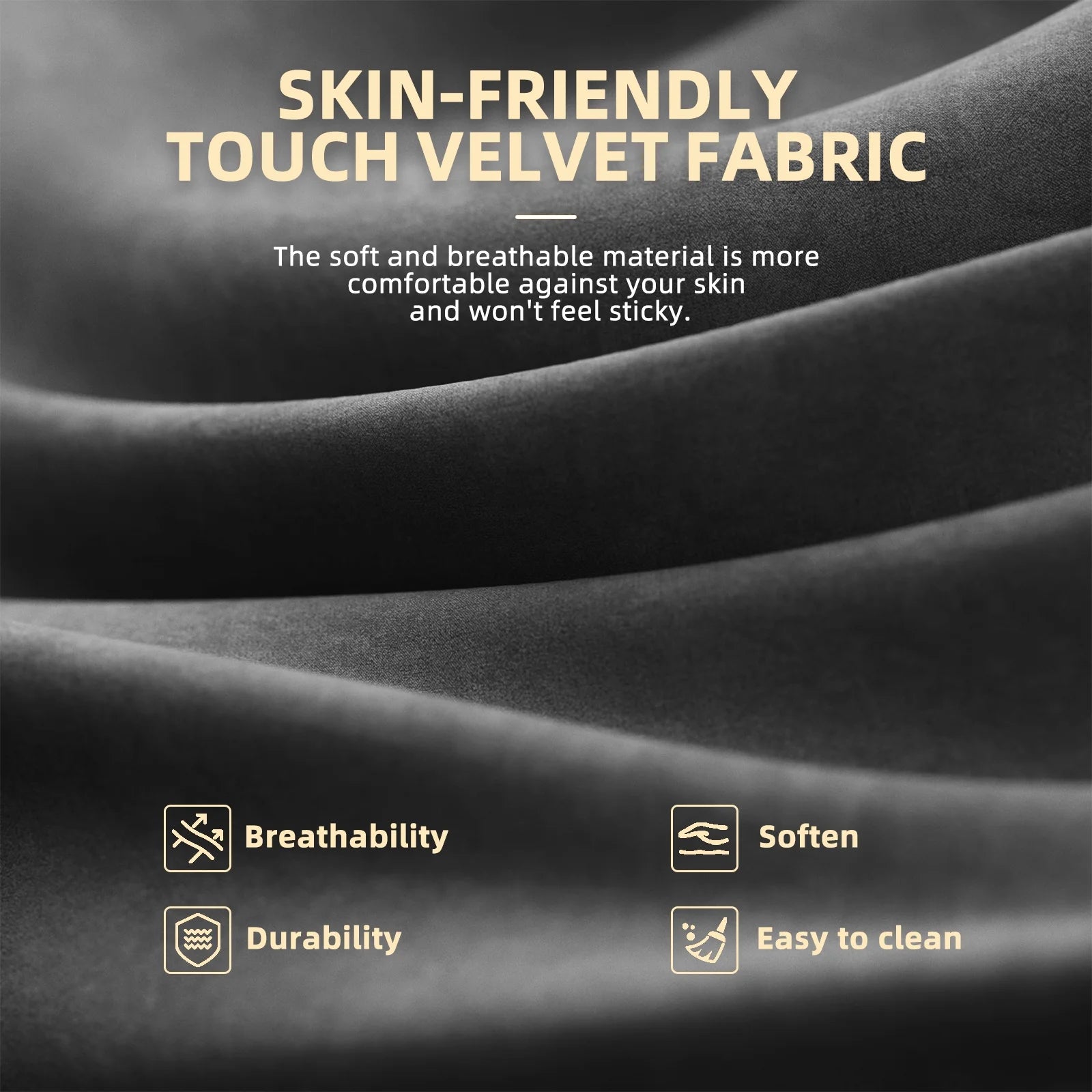 Skin-friendly touch velvet fabric: soft, breathable, durable, and easy to clean for comfortable gaming apparel.