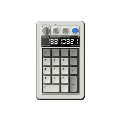 Retro 8-bit style wireless numeric keypad with LCD display and calculator buttons