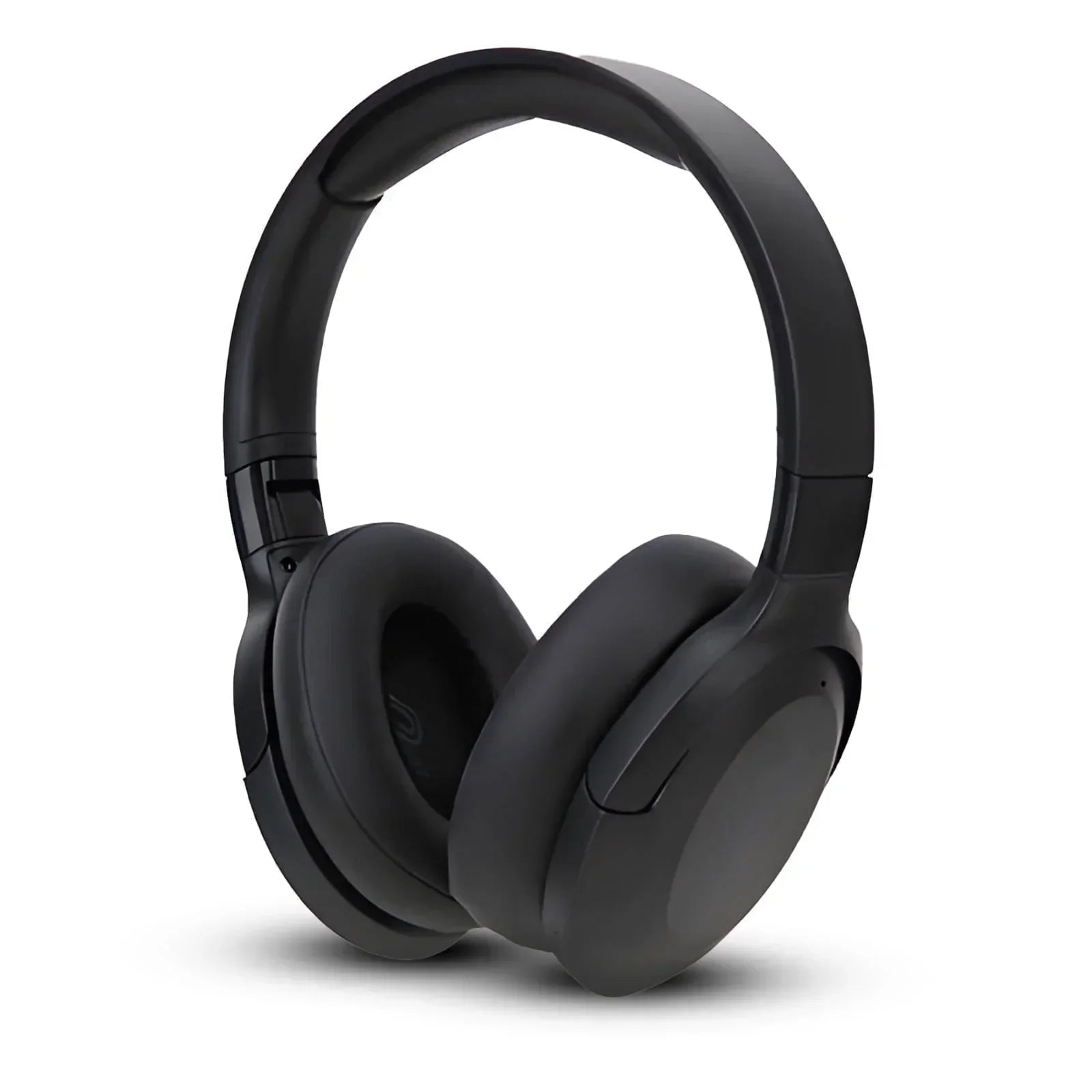 Sleek black over-ear gaming headset with cushioned ear cups and adjustable headband.