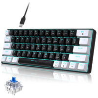 Retro 8-bit style RGB mechanical gaming keyboard with blue switch and USB-C cable