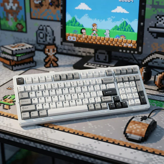 AULA F99 96% Wireless Mechanical Gaming Keyboard | Tri-Mode | Hot-Swappable | Pre-Lubed Linear Switches | RGB Backlit | Macro Support | Black/Grey/White