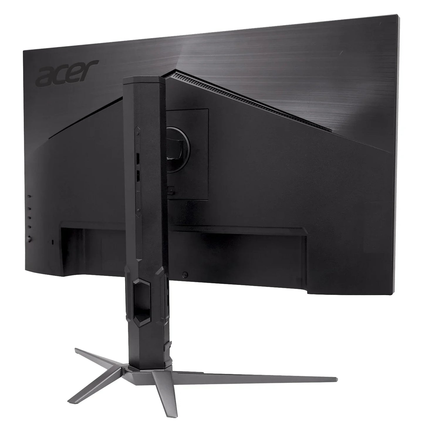 Rear view of black Acer gaming monitor with adjustable stand and vents