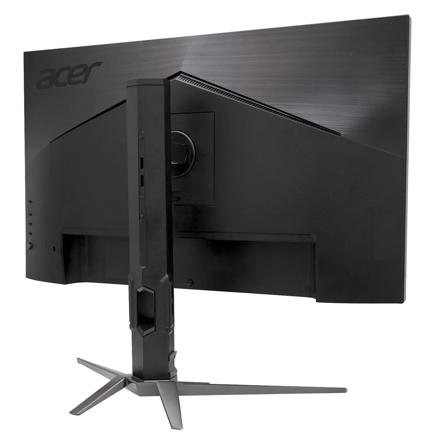 Rear view of black Acer gaming monitor with adjustable stand and vents