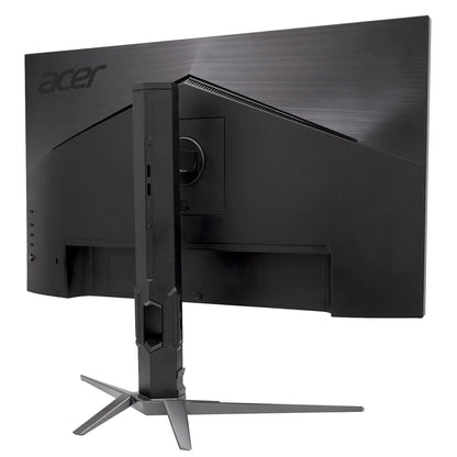 Rear view of black Acer gaming monitor with adjustable stand and vents