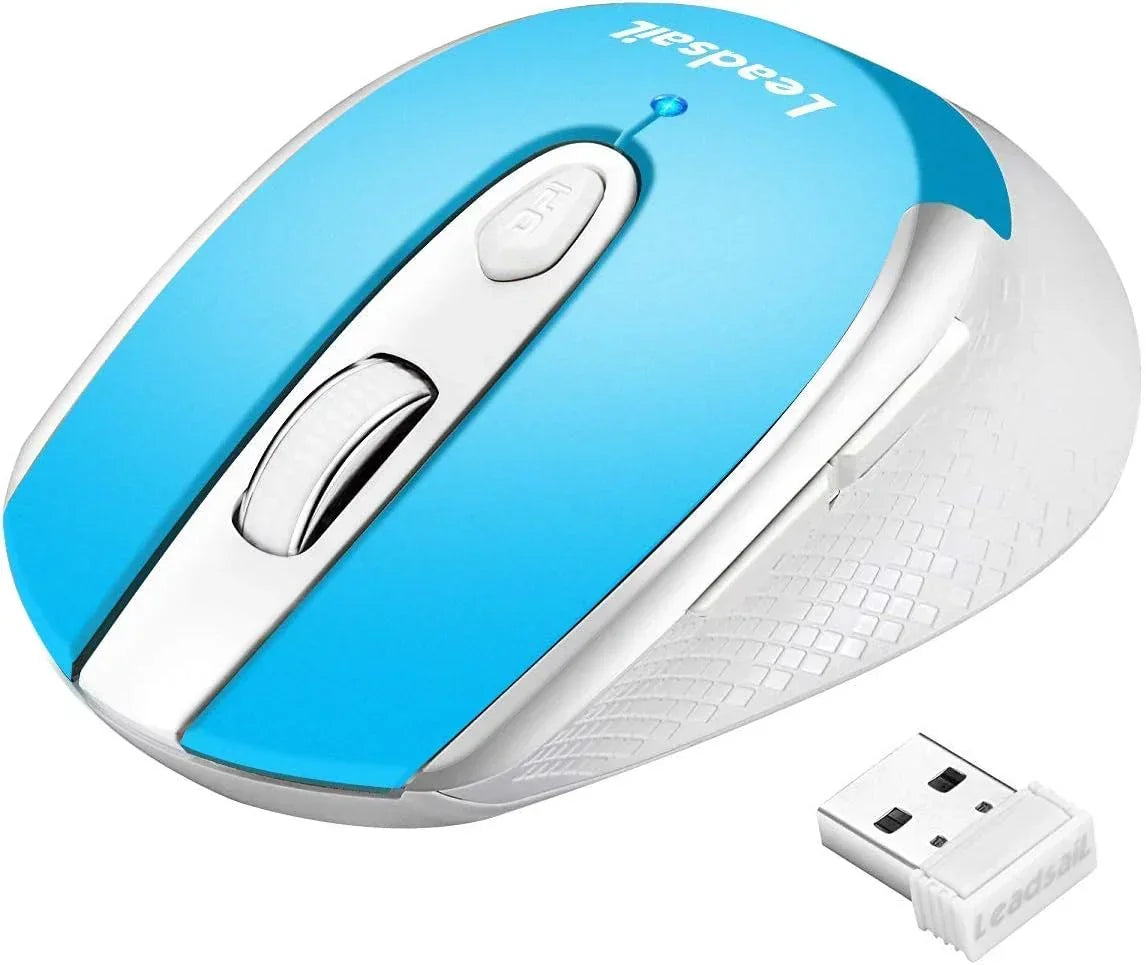 Wireless Mouse for Laptop, 2.4G Portable Slim Cordless Computer Mouse Less Noise, 6 Buttons, for Windows 10/8/7/Mac/Macbook Pro/Air/Hp/Dell/Lenovo/Acer