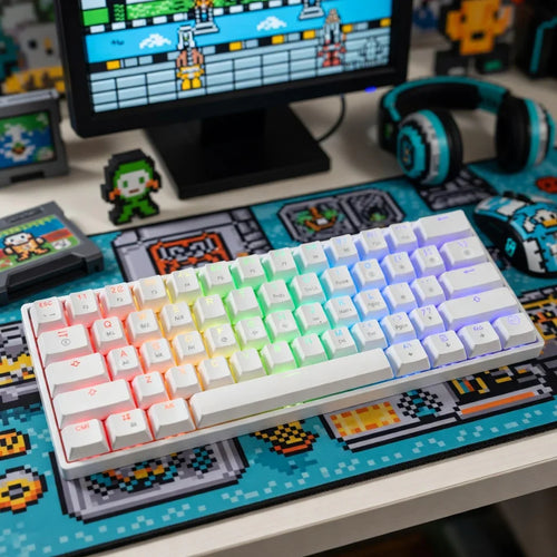 HK Gaming GK61 Mechanical Gaming Keyboard | 61 Keys | Multi-Color RGB | Wired | Programmable | Gateron Optical Brown Switches
