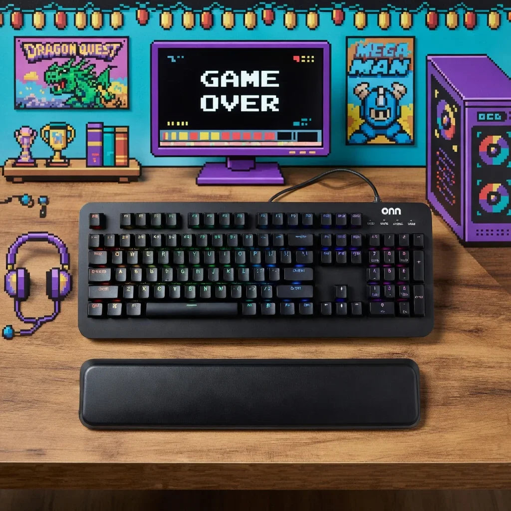 ONN Mechanical Gaming Keyboard | 104 Keys | Blue Switches | 16.8M RGB Lighting