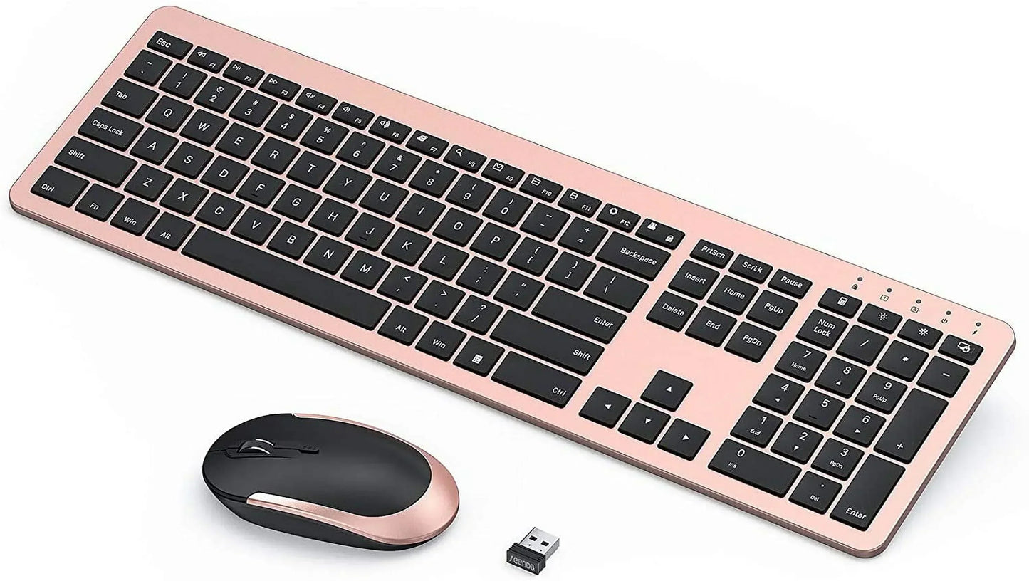 Wireless Gaming Keyboard and Mouse Combo 85 Key Rainbow Backlit, Rechargeable 2000Mah, Dual-Mode 2.4Ghz & BT5.0, Ergonomic Design for or Mac, Laptop, Desktop
