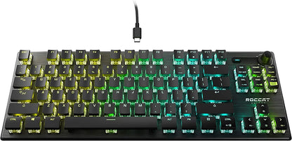 RGB backlit mechanical gaming keyboard with detachable USB-C cable, Roccat Vulcan design