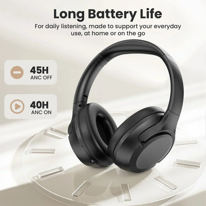 Noise Canceling Headphones, Wireless Bluetooth Headphones with Clear Mic, Comfort Fit, Deep Bass over Ear Headphones Foldable for Travel Home Office Sport