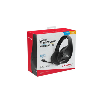 HyperX Cloud Stinger Core wireless gaming headset box with 7.1 surround sound for PC