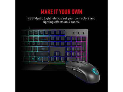 RGB gaming keyboard with customizable backlighting and gaming mouse, Byte Style gear
