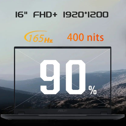 16-inch FHD+ gaming laptop, 1920x1200 resolution, 165Hz, 400 nits, 90% screen-to-body ratio