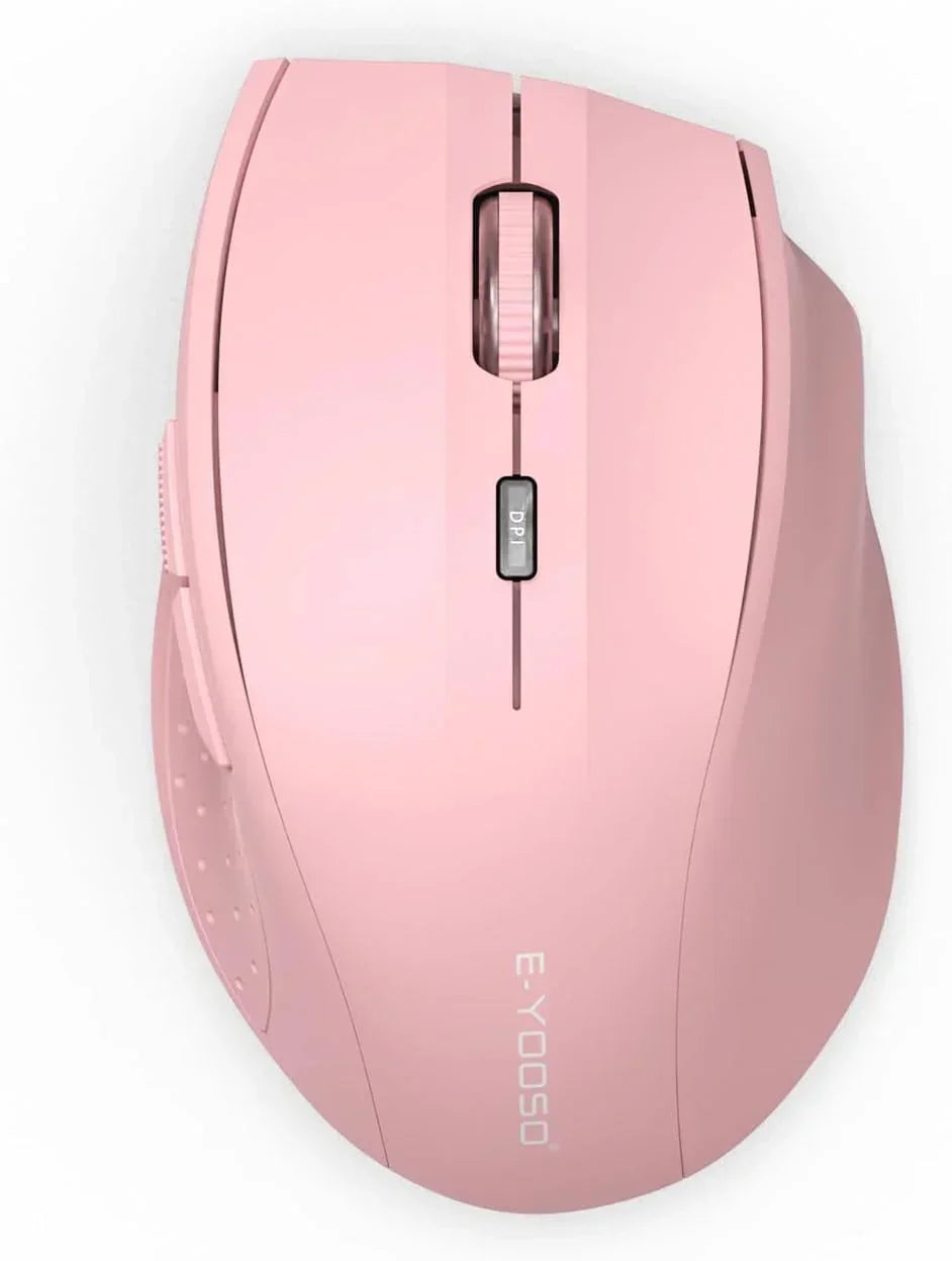 Wireless Mouse for Laptop, Portable Optical Computer Mouse, 6 Buttons, Cordless 2.4Ghz with USB Receiver, 5-Level 4800 DPI, 18 Months Battery Life for PC Chromebook Windows Mac