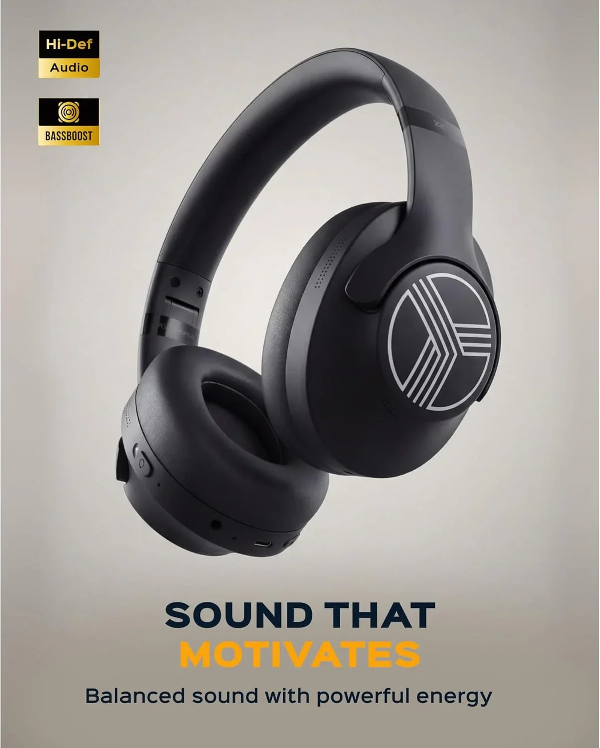 Z2 – Hybrid Active Noise Cancelling Wireless Headphones for Gym & Sports Workout, Lightweight Foldable, 58H Battery, Deep Bass, over Ear Headphones Wireless Bluetooth with Mic for Travel