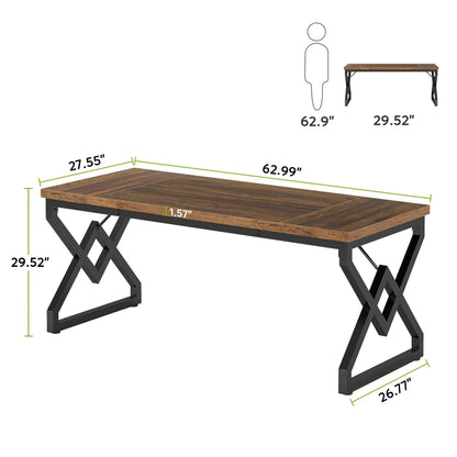 63-In Large Executive Desk, Home Office Computer Desk