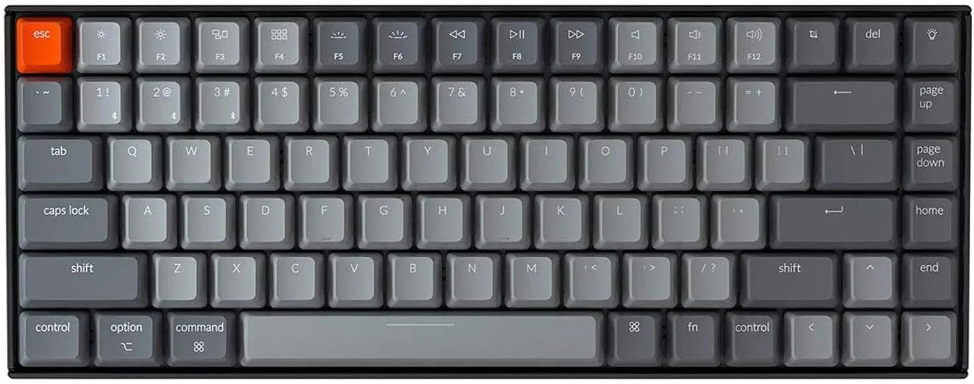 K2 75% Layout RGB Bluetooth Wireless Mechanical Keyboard with  Super Brown Switch/Anti Ghosting/N-Key Rollover, Compact 84 Keys USB Wired Gaming Keyboard for Mac Windows-Version 2