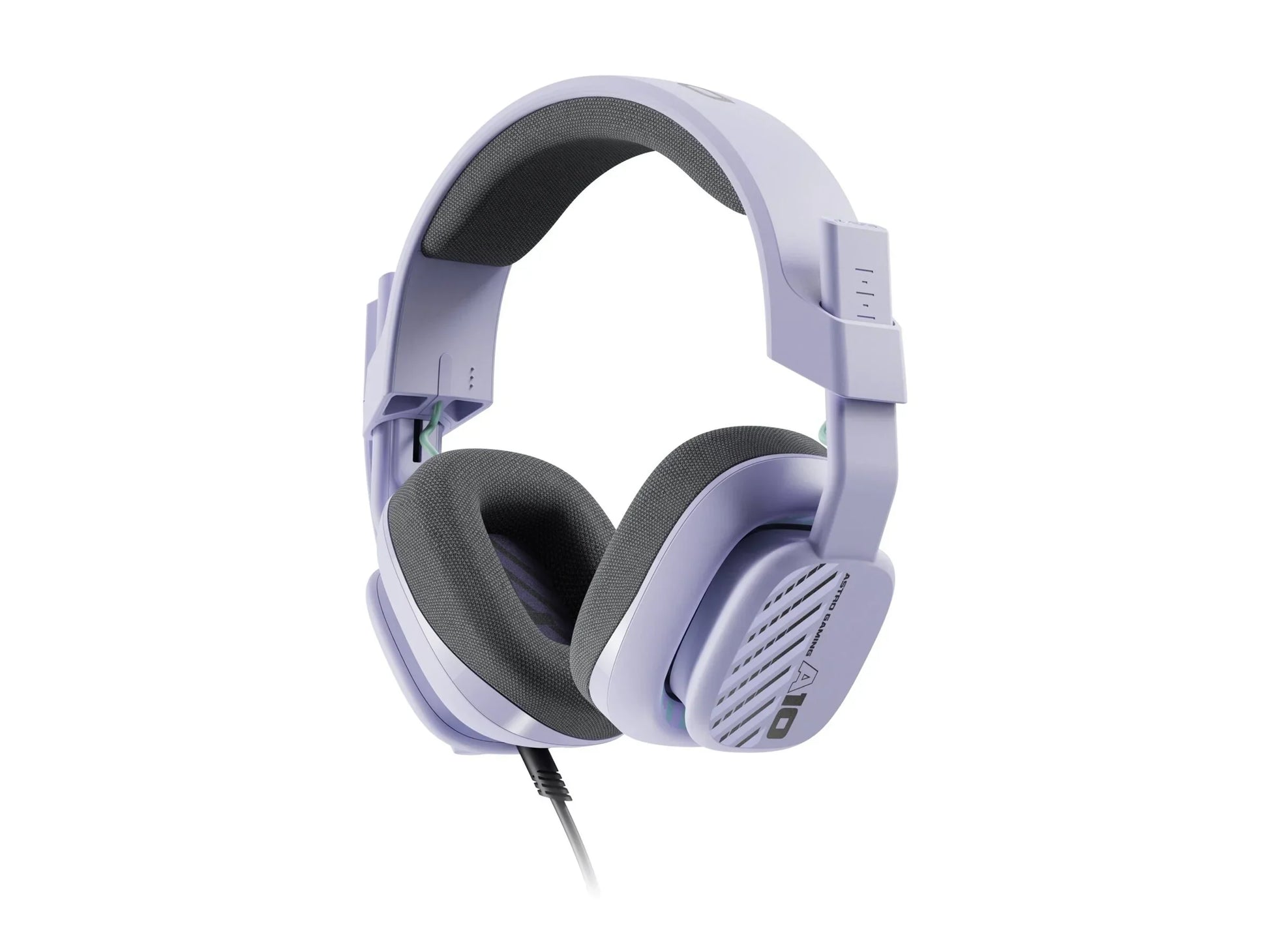 A10 Astro Gaming wired over-ear gaming headset in light purple with black ear cushions