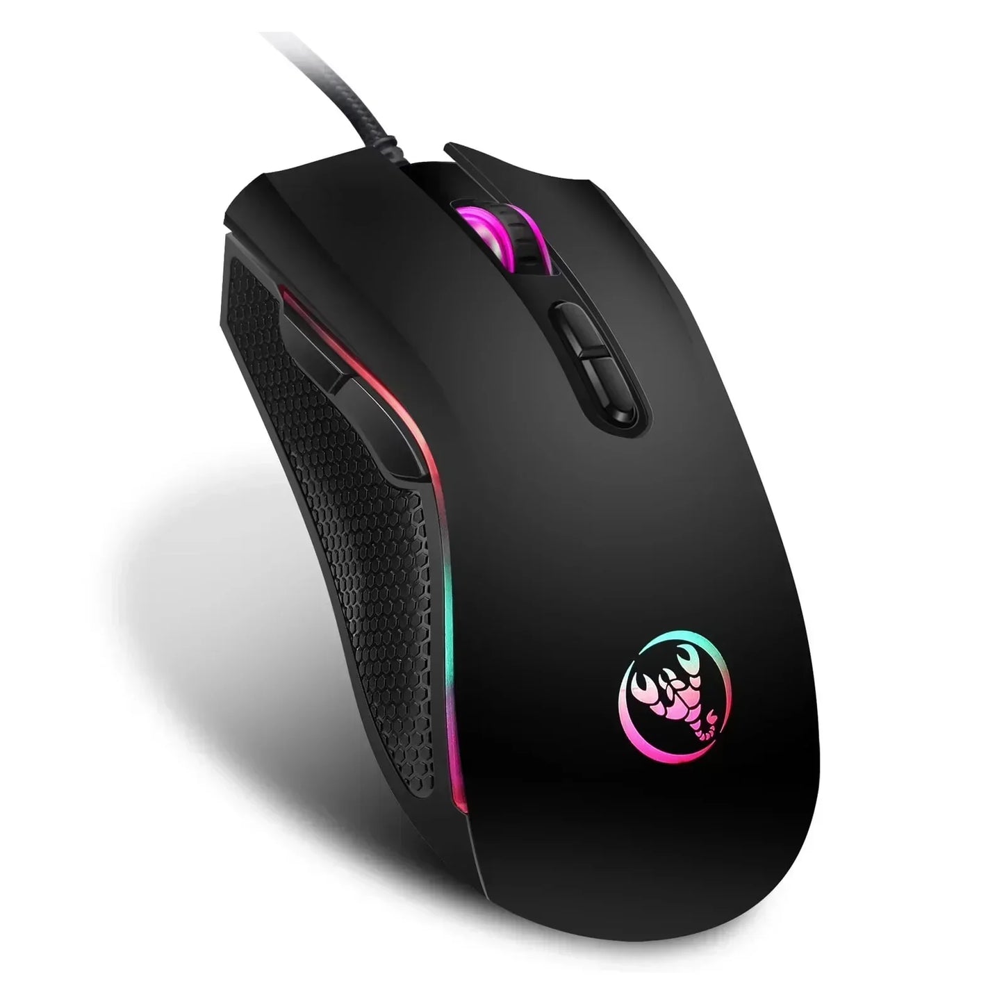 Wired Gaming Mouse, RGB Backlit Computer PC Gaming Mice, Ergonomic Mouse, USB Optical Mice with 7 Buttons, 4 Adjustable DPI up to 3200, Fit for Windows 7/8/10/XP, Vista, Linux, Mac OS, Pink/Black