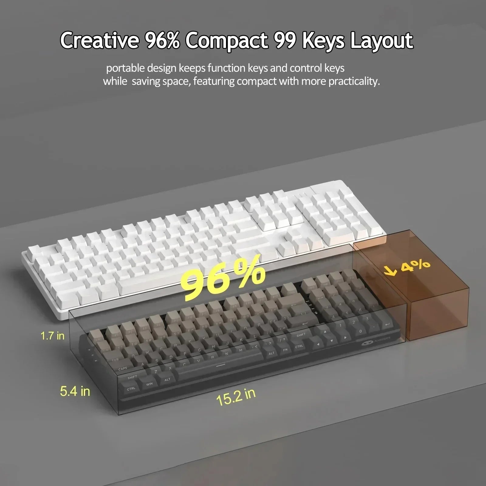 Magegee LIGHT100 Wireless Creamy Keyboard, Gasket Structure Hot Swappable, 2....