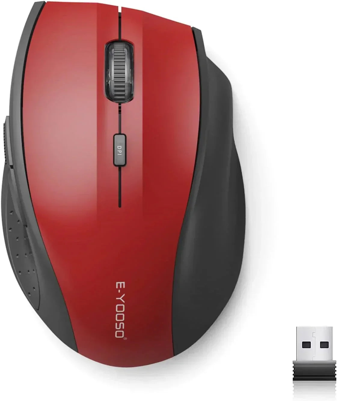 Wireless Mouse for Laptop, Portable Optical Computer Mouse, 6 Buttons, Cordless 2.4Ghz with USB Receiver, 5-Level 4800 DPI, 18 Months Battery Life for PC Chromebook Windows Mac