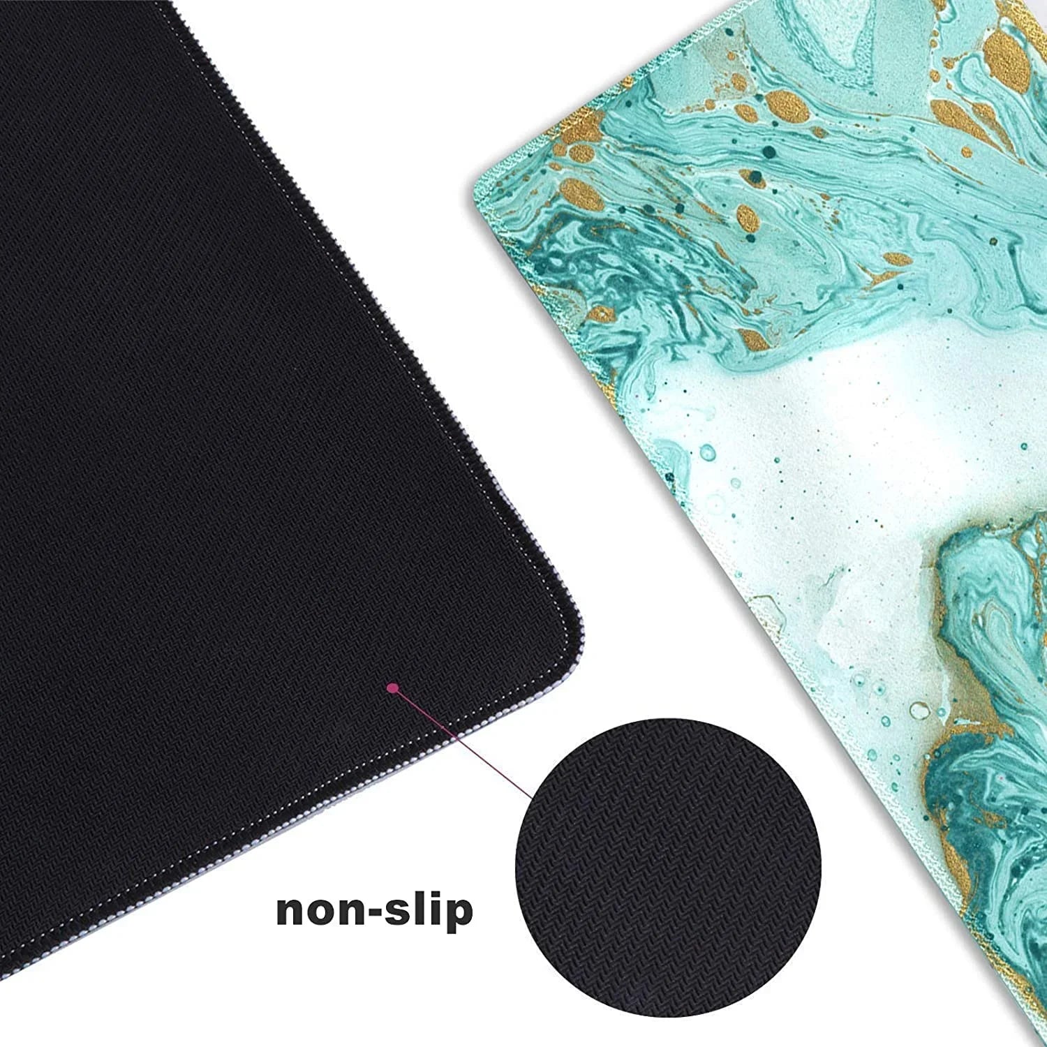 Byte Style gaming mouse pad with turquoise marble design and non-slip black fabric base