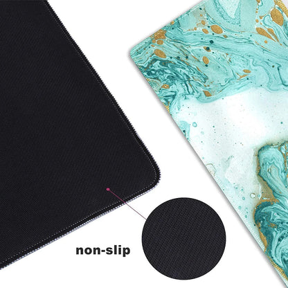 Byte Style gaming mouse pad with turquoise marble design and non-slip black fabric base