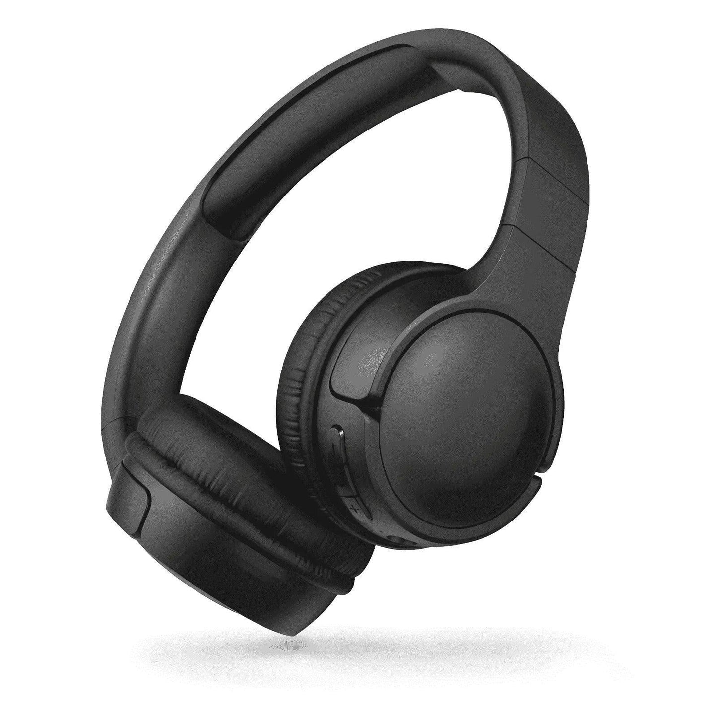 Black wireless gaming headset with cushioned ear pads on white background