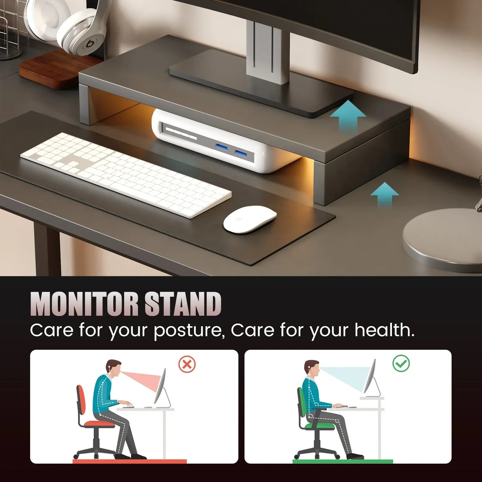 L-Shaped Gaming Desk with RGB Light and Removable Storage Stands, Black