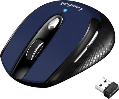 Wireless Mouse for Laptop, 2.4G Portable Slim Cordless Computer Mouse Less Noise, 6 Buttons, for Windows 10/8/7/Mac/Macbook Pro/Air/Hp/Dell/Lenovo/Acer