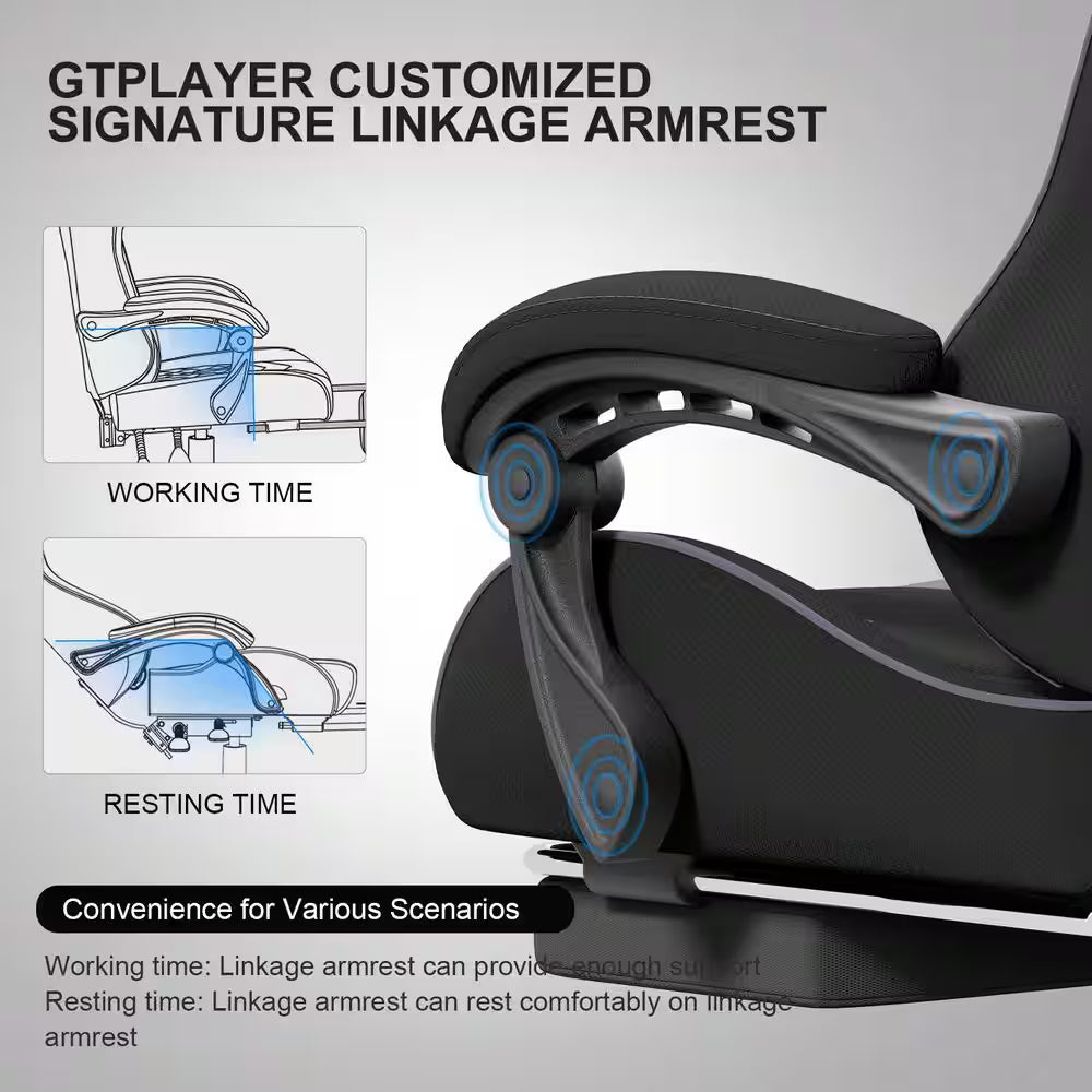 GTPLAYER customized linkage armrest for gaming chair, adjustable for working or resting comfort