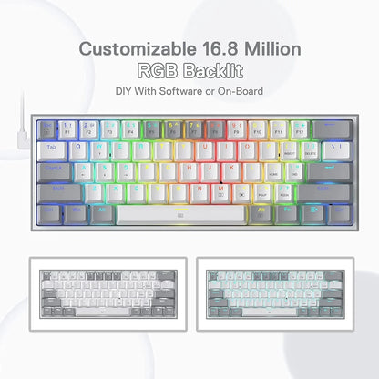 Customizable RGB backlit gaming keyboard with 16.8 million colors, modern and retro Byte Style design