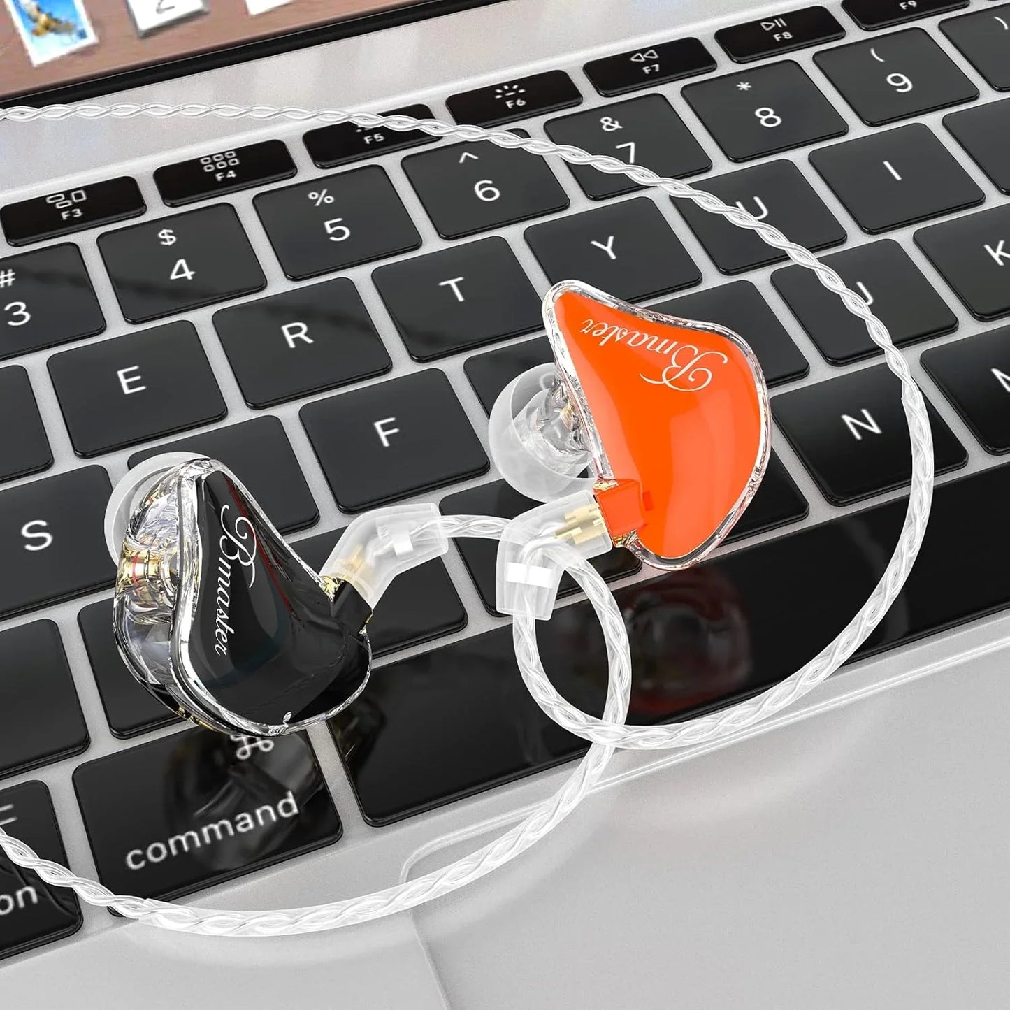 In-Ear Monitors, Bmaster Triple Driver Hifi Stereo Noise-Isolating with Enhanced Bass for Musicians Stage/Audio Recording (PRO Orange/Black)