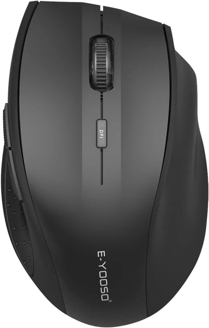 Wireless Mouse for Laptop, Portable Optical Computer Mouse, 6 Buttons, Cordless 2.4Ghz with USB Receiver, 5-Level 4800 DPI, 18 Months Battery Life for PC Chromebook Windows Mac