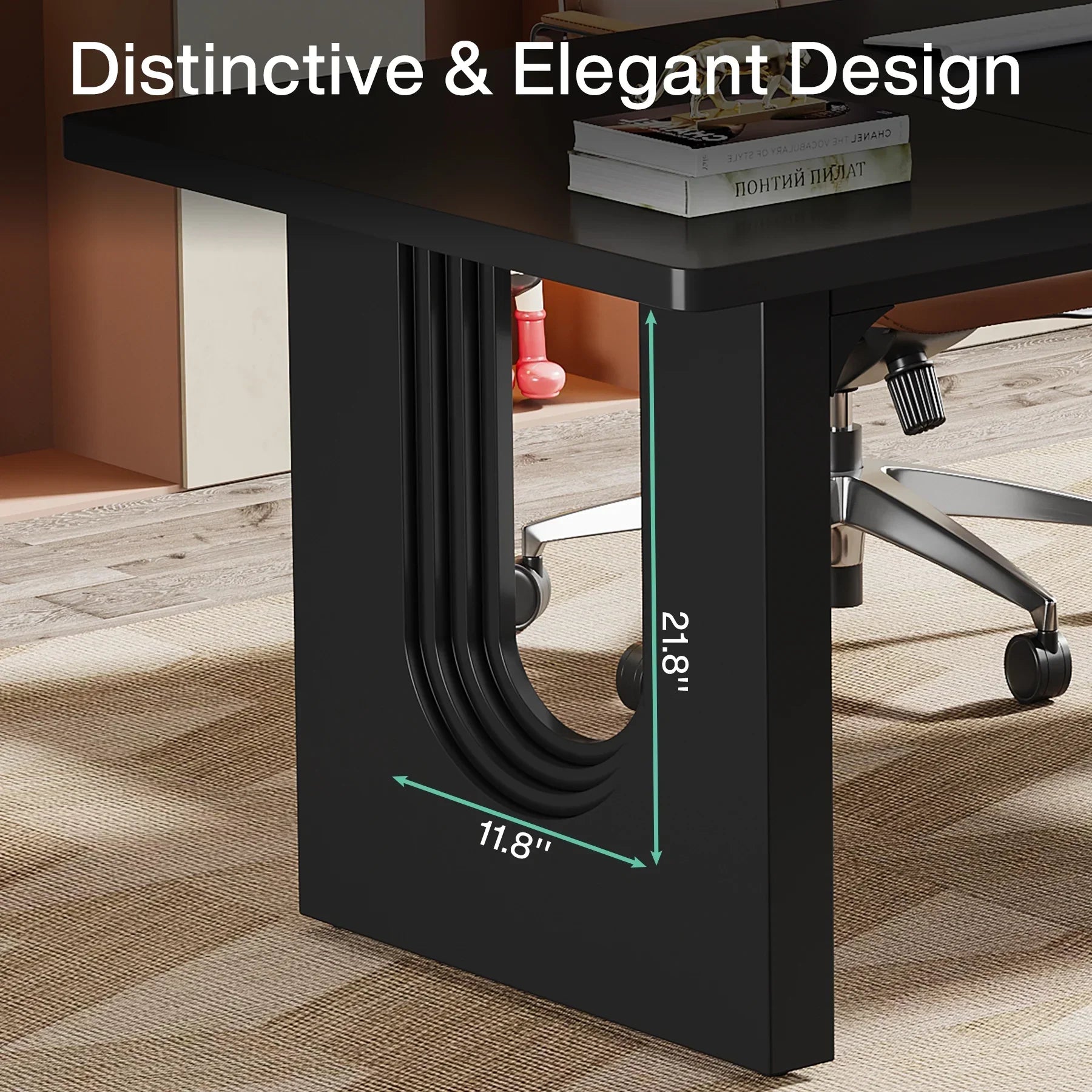 Modern Executive Desk, 70.9" Large Office Computer Desk, Conference Table Meeting Room Table, Simple Workstation Business Furniture for Home Office, Black