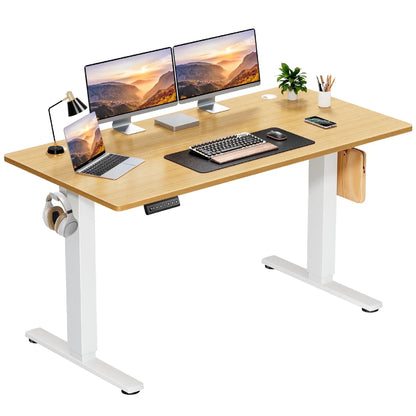 40X24 Inch Electric Standing Desk, Ergonomic Rising Modern Lift Motorized Gaming Desktop Workstation for Work Home Office, Height Adjustable, White