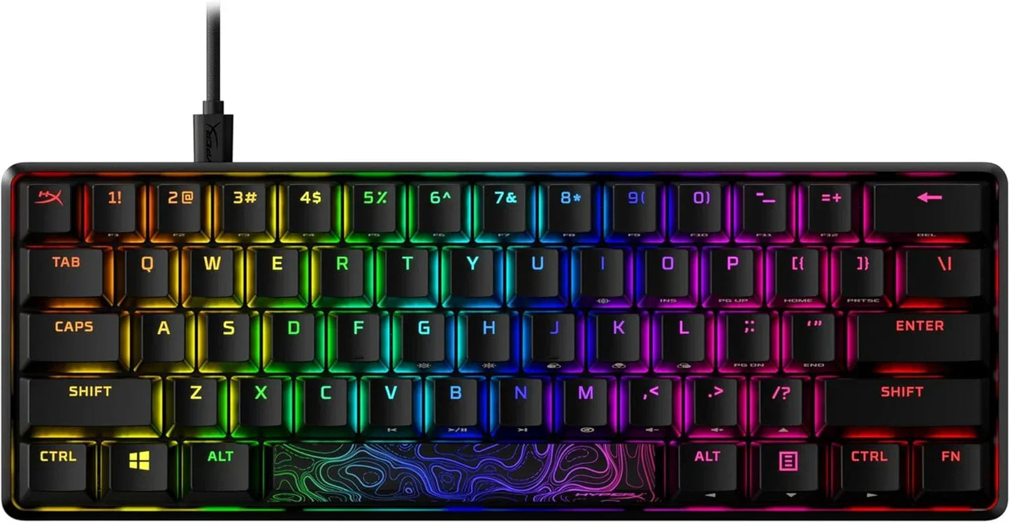 RGB backlit mechanical gaming keyboard with compact 8-bit style design, modern gaming gear