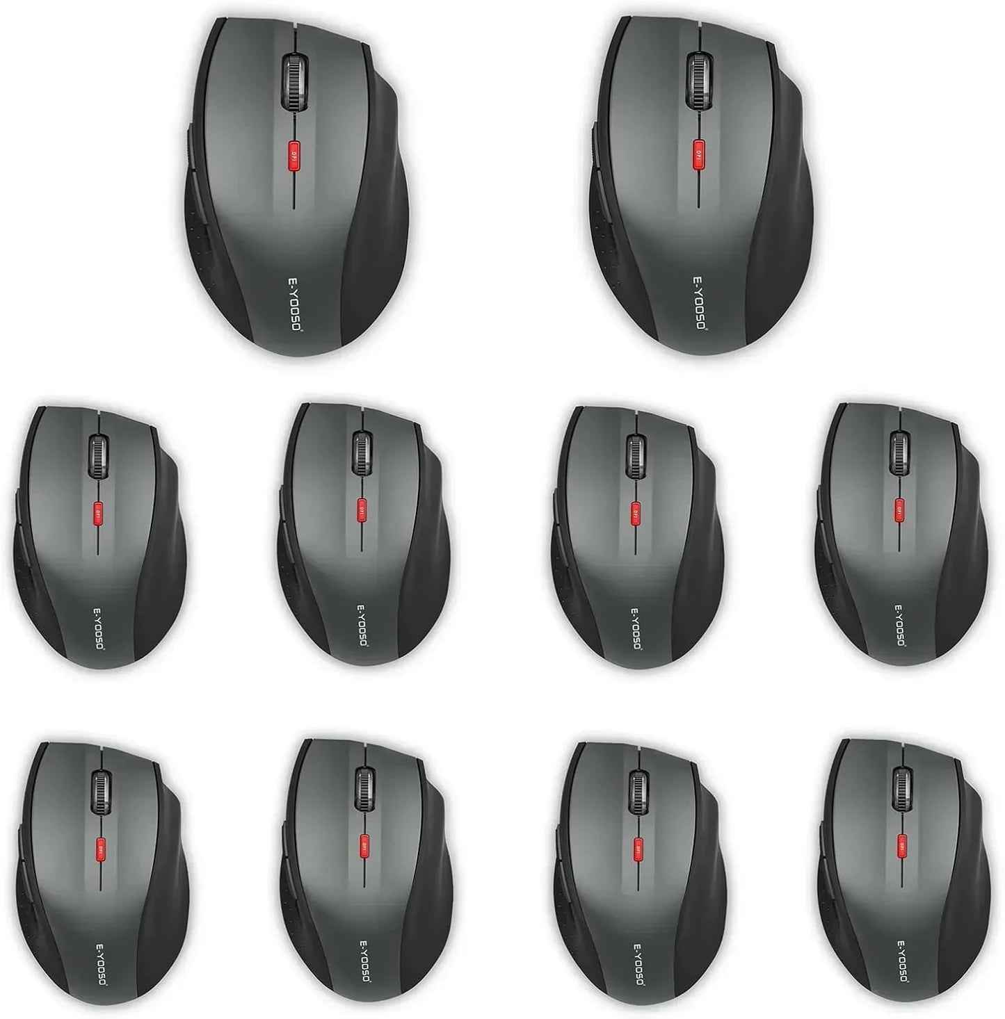 Wireless Mouse for Laptop, Portable Optical Computer Mouse, 6 Buttons, Cordless 2.4Ghz with USB Receiver, 5-Level 4800 DPI, 18 Months Battery Life for PC Chromebook Windows Mac